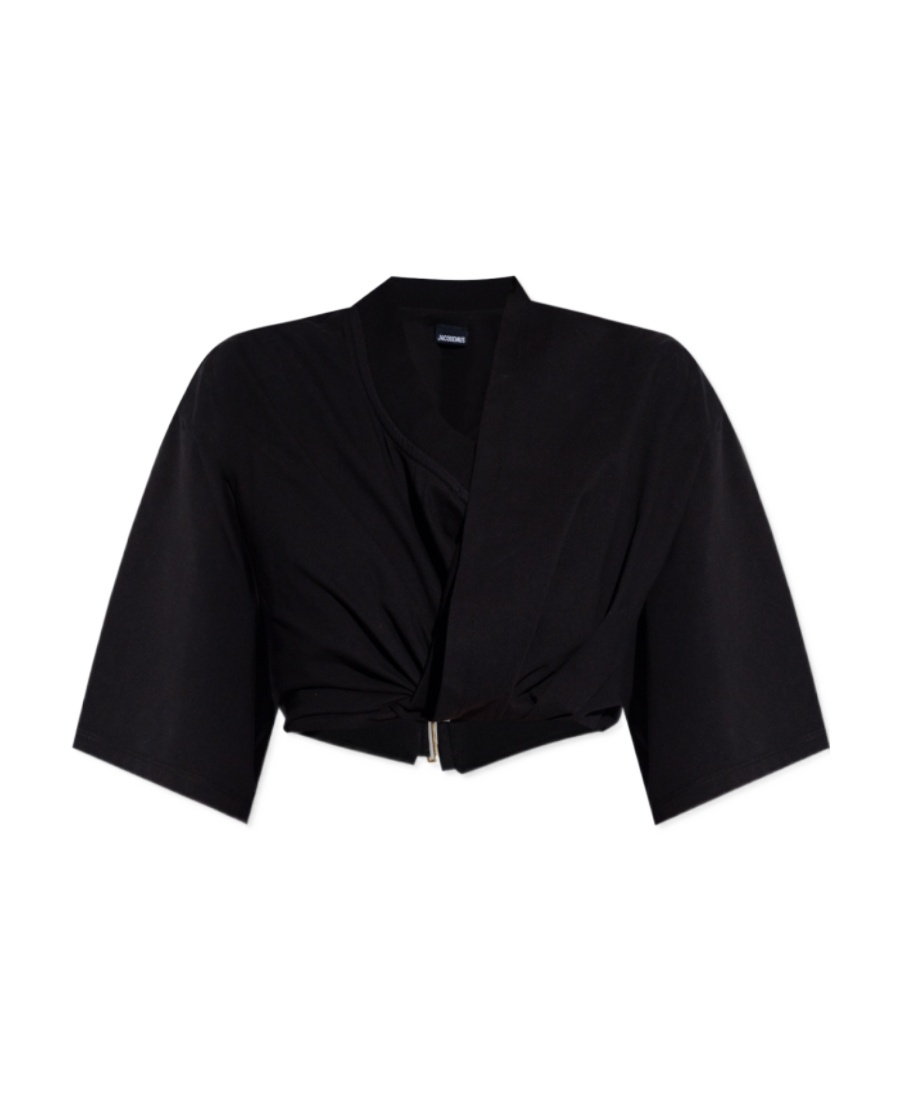 Jacquemus Bahia Twisted Cut-out Mini Dress In Black