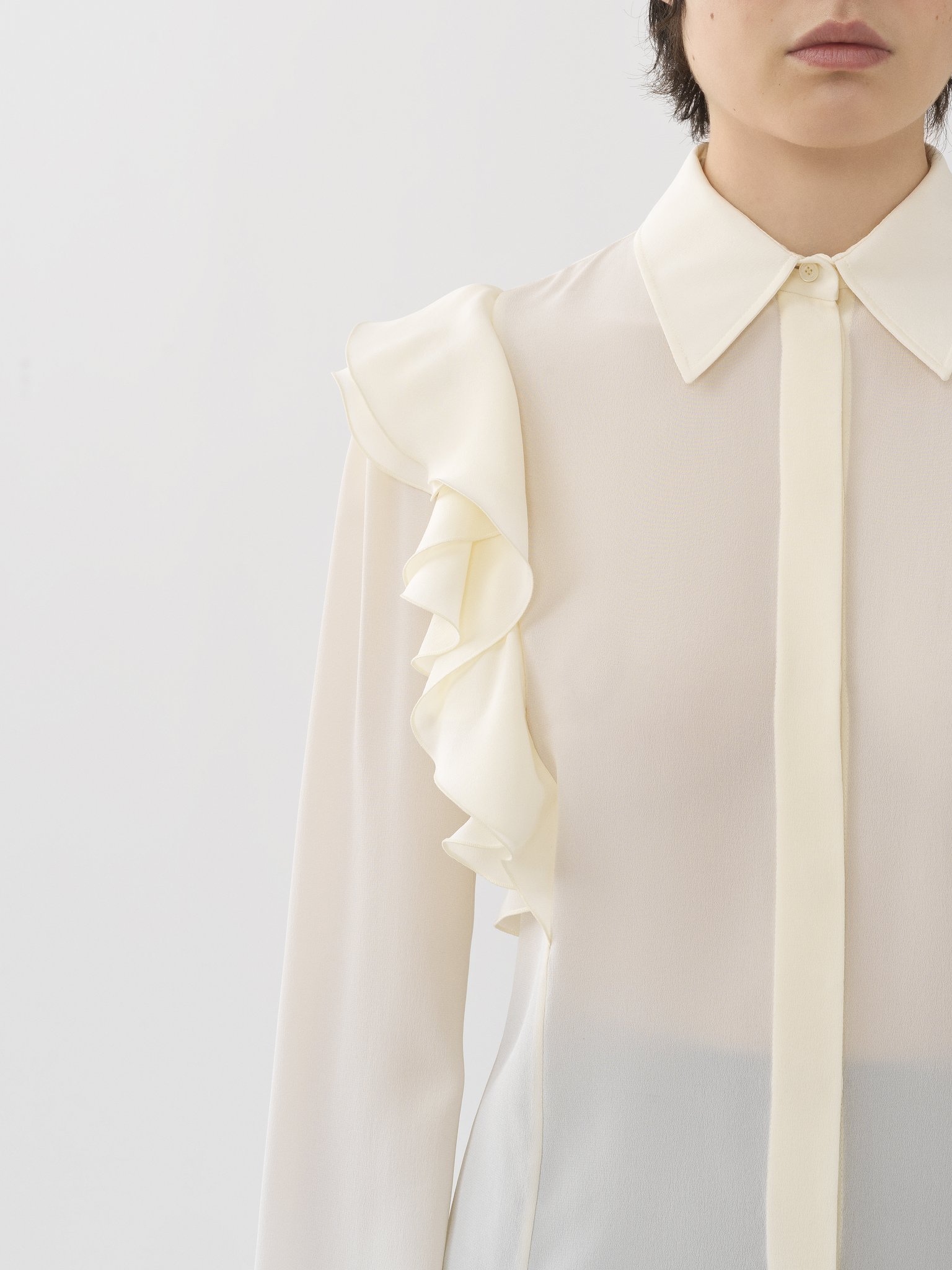 Chloé Draped Panels Bishop-sleeves Blouse In White