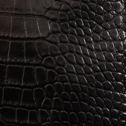 Gucci Velvet Effect Leather Midi Skirt In Black