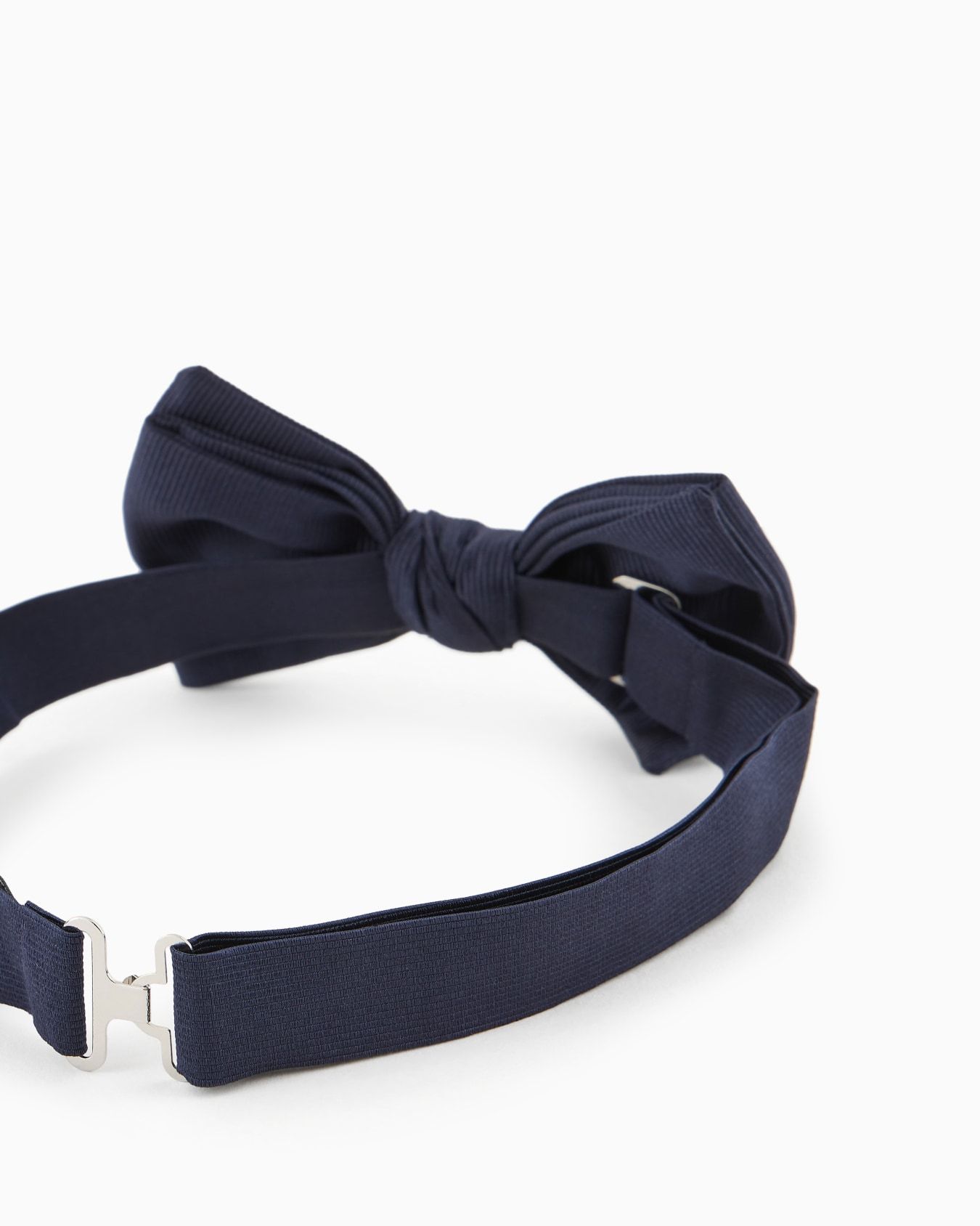 Giorgio Armani Textured Silk Bow Tie With Adjustable Strap In Blue