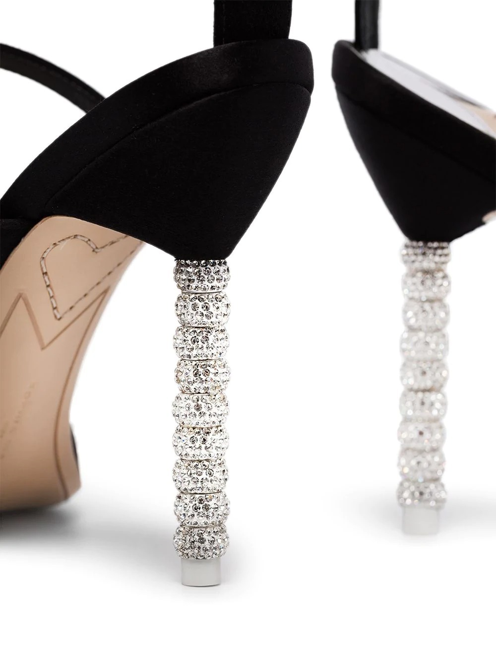 Sophia Webster Faw Crystal-heeled Sandals In Black