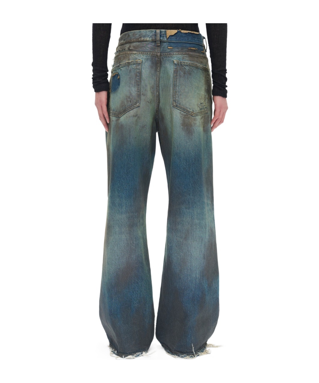 Ann Demeulemeester Genoveva 5-pockets Relaxed Flared Trousers In Blue