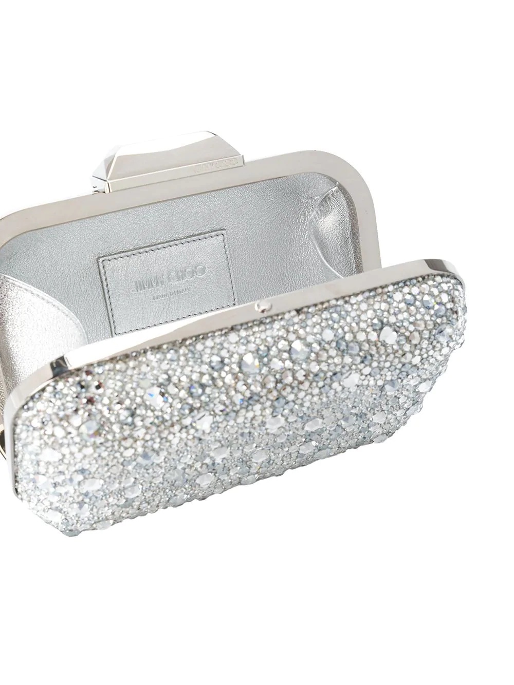 Jimmy Choo Crystal-embellished Cloud Clutch Bag In White