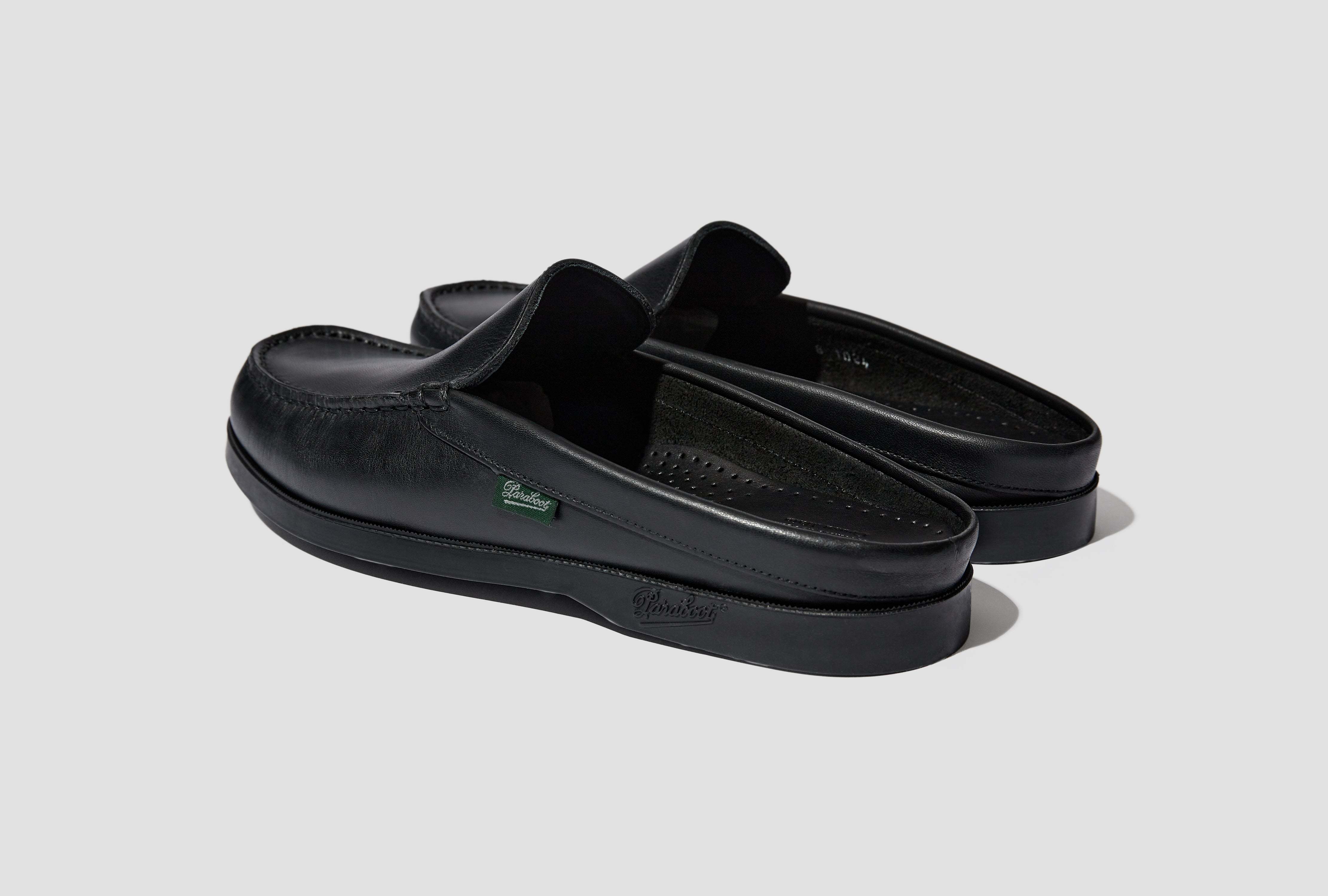 Paraboot Round-toe Mules In Black