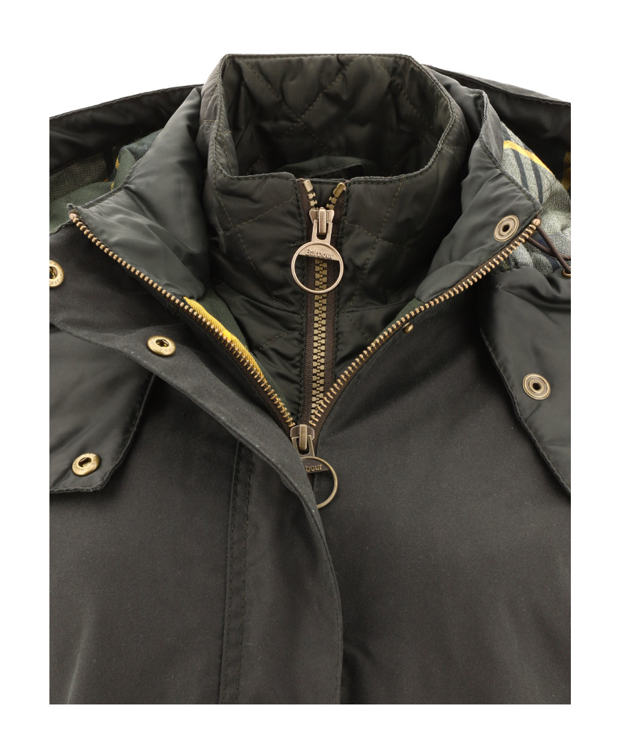 Barbour Hooded Long-sleeved Casual Jacket In Black