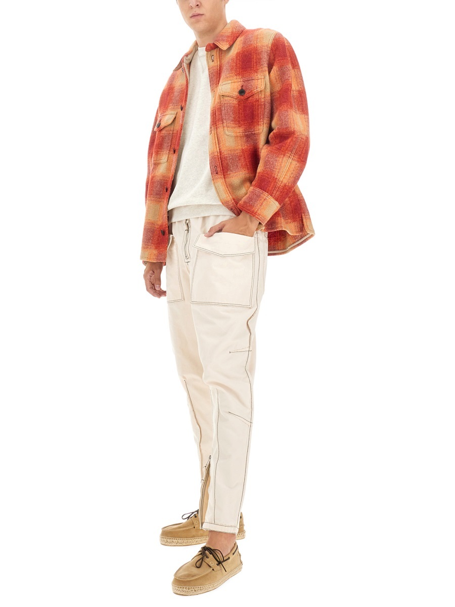 Isabel Marant Kevron Checked Flannel Shirt Jacket In Red