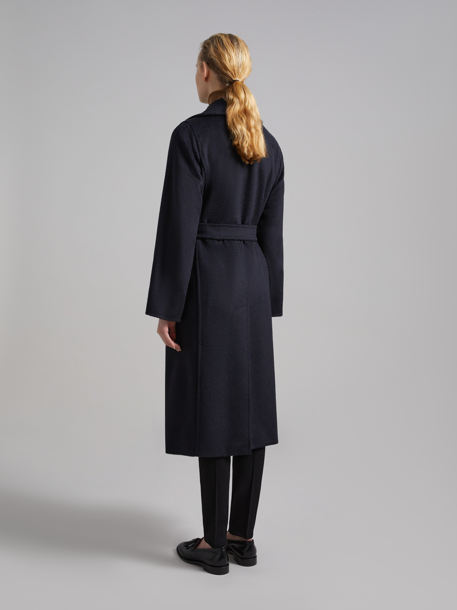 Max Mara Collared Belted Coat In Black