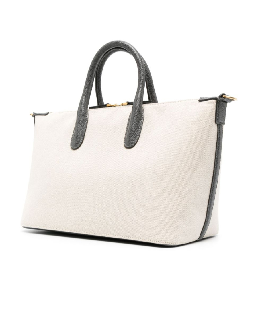 Thom Browne Grosgrain-loop Tote Bag In White