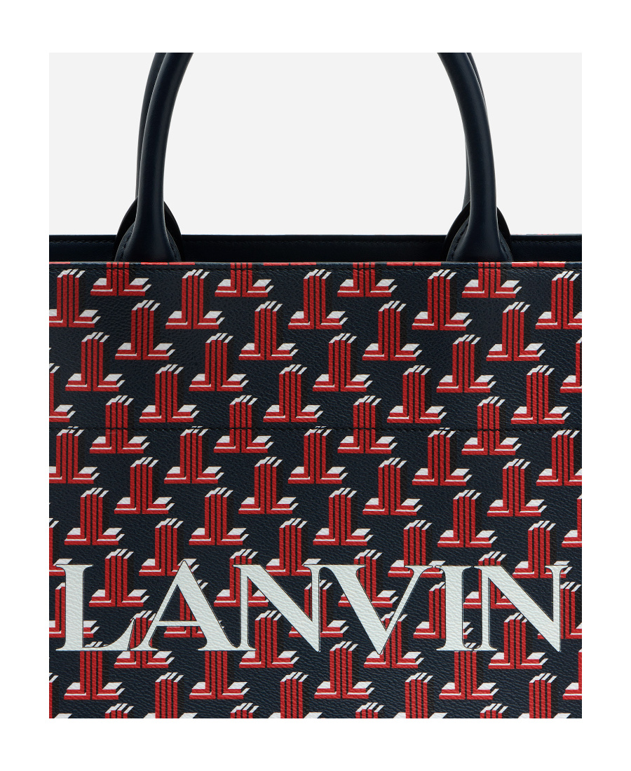 Shop Lanvin Monogram-print Tote Bag In Black