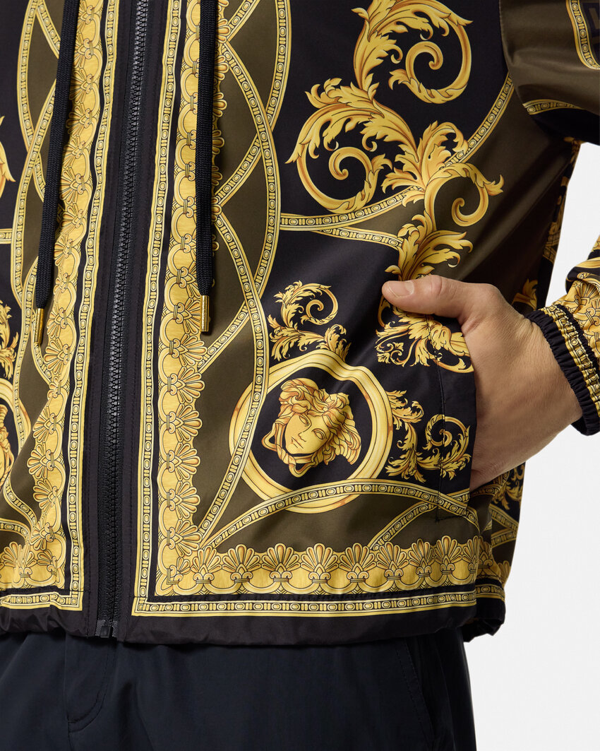 Versace La Coupe Des Dieux Windbreaker Jacket In Black