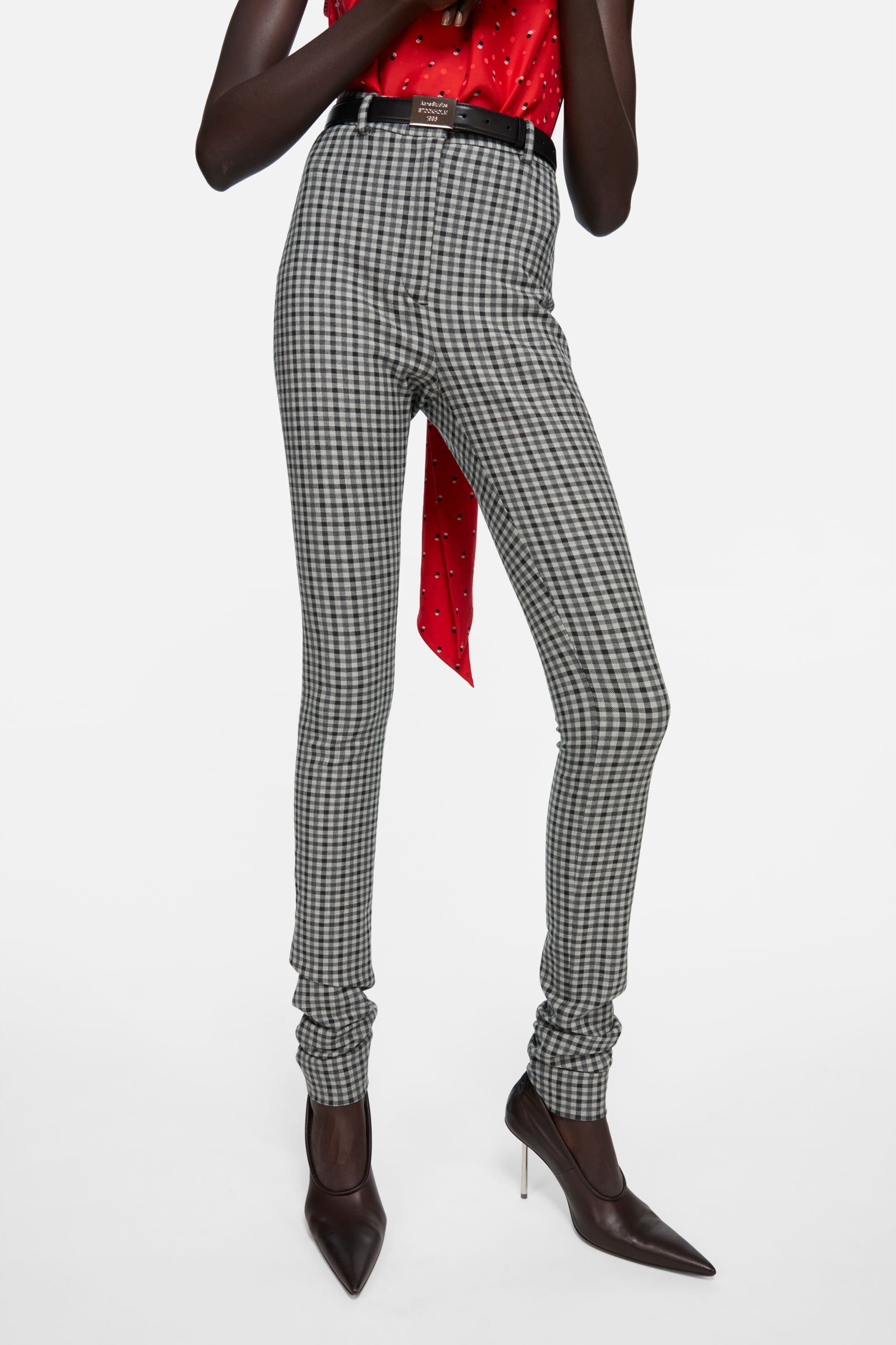 Acne Studios Wool Stretch Trousers In Gray