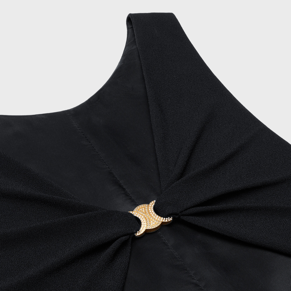 CELINE VEST DRESS IN SATIN WITH CREPE LINING
