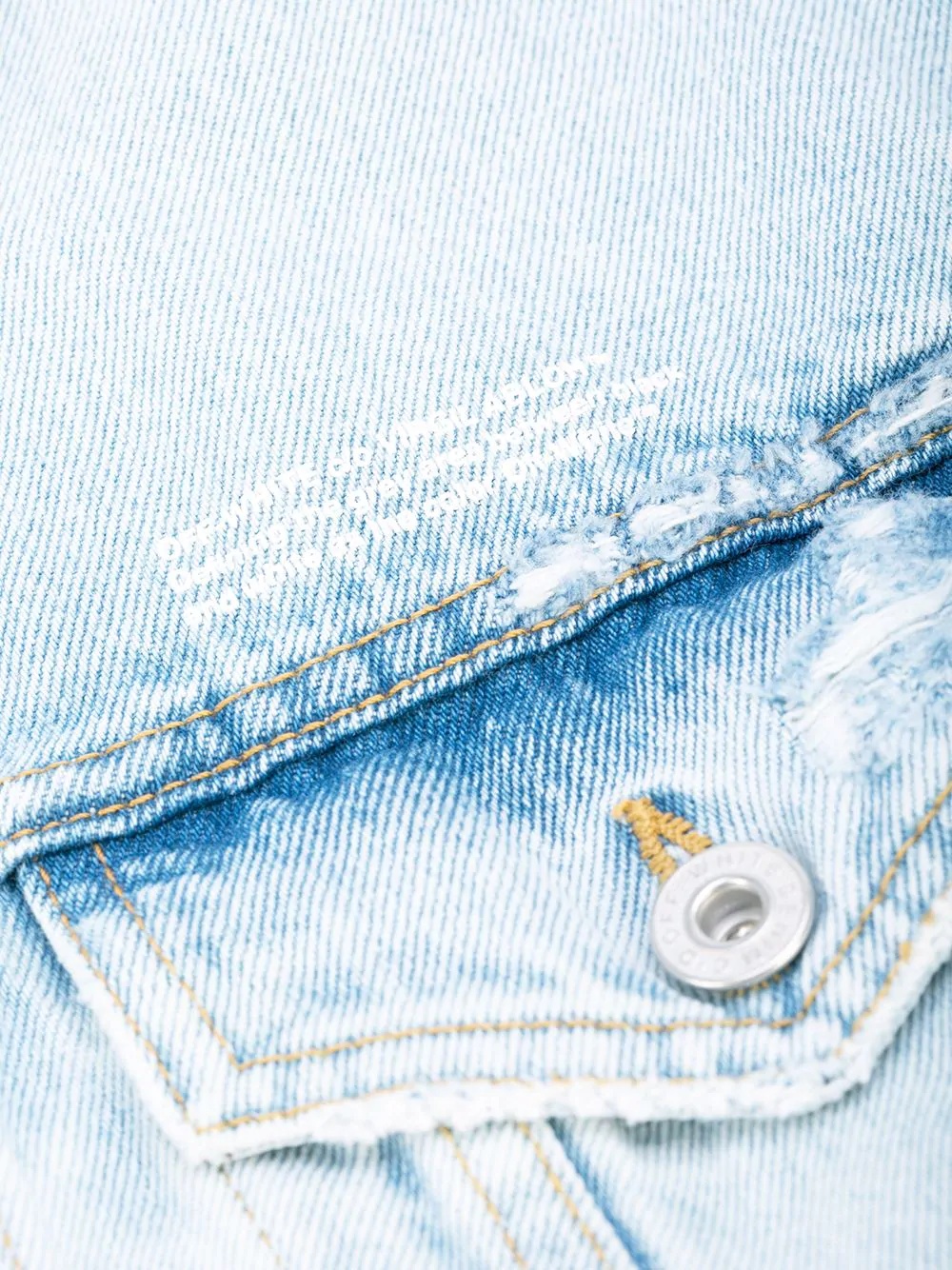 Shop Off-white Embroidered Denim Jacket In Blue