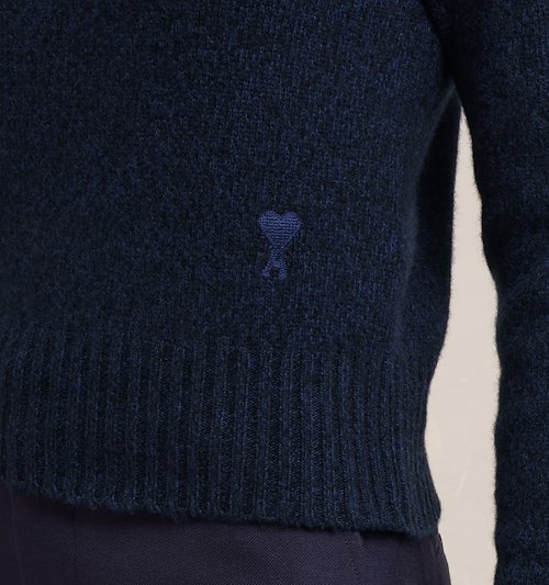 Ami Alexandre Mattiussi Ami Paris Long-sleeved Crewneck Knitted Jumper In Black