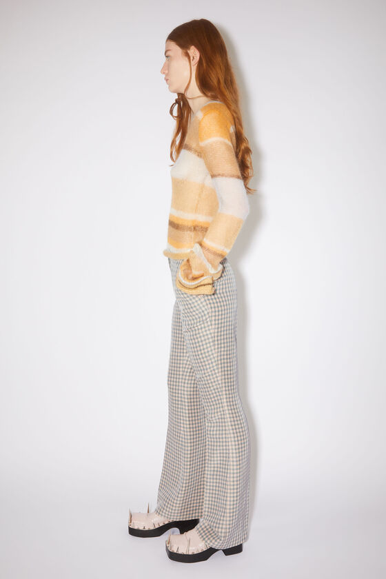 Acne Studios Low-waisted Checked Trousers In Gray