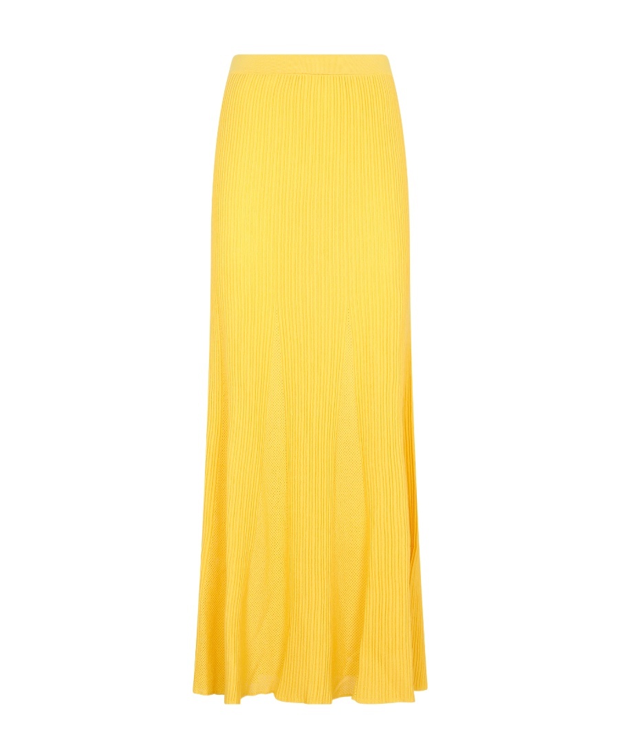 Gabriela Hearst Eula Pleated Midi Skirt In Yellow