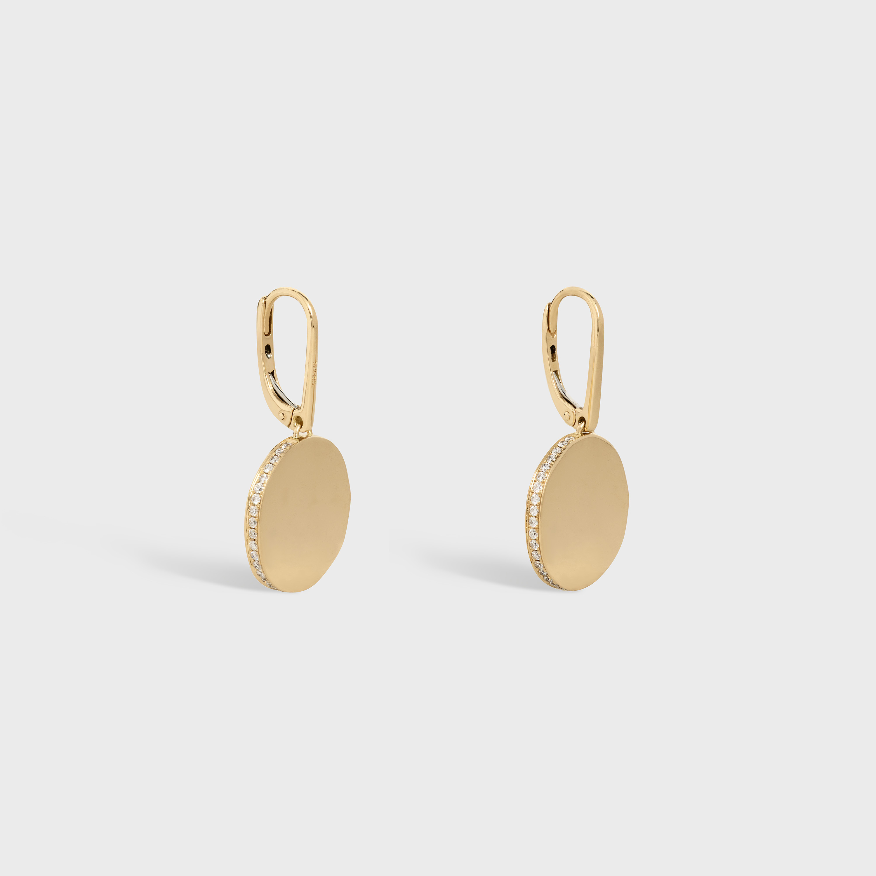 CELINE MEDAILLE CELINE EARRINGS IN YELLOW GOLD AND DIAMONDS
