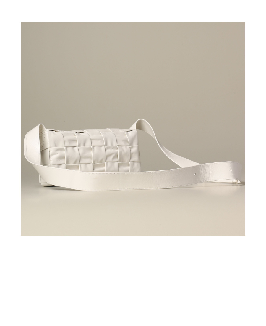 Bottega Veneta Intrecciato Crossbody Bag In White