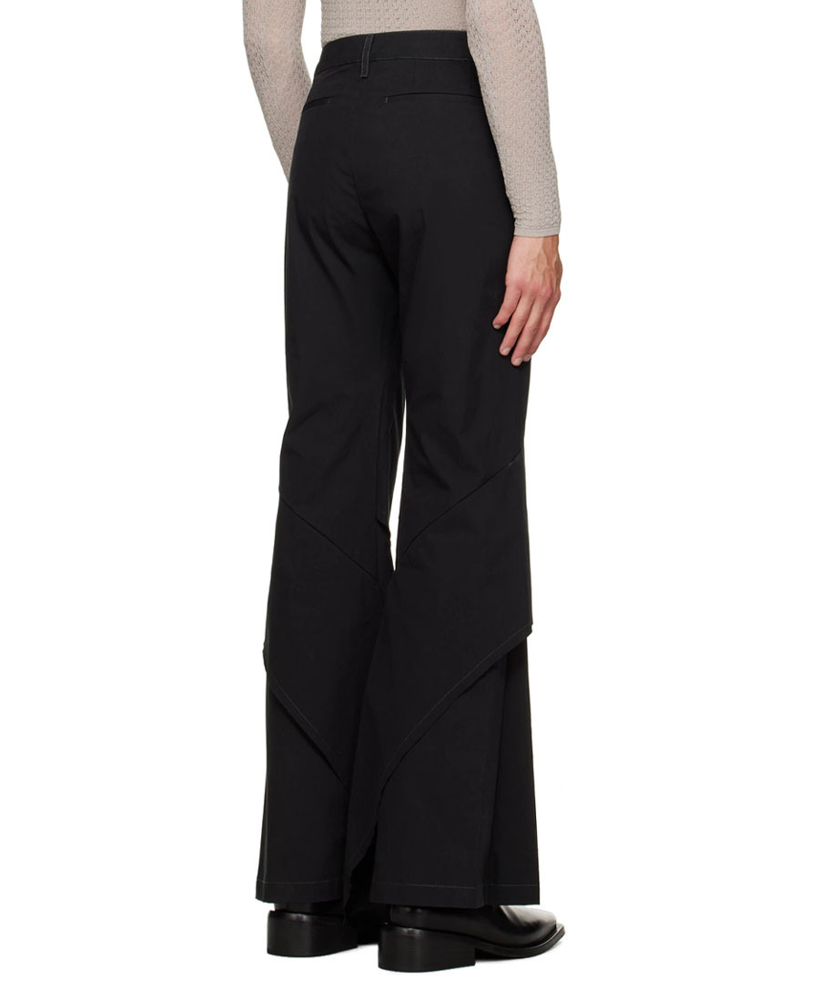 Dion Lee Draped-panel Flared Trousers In Black