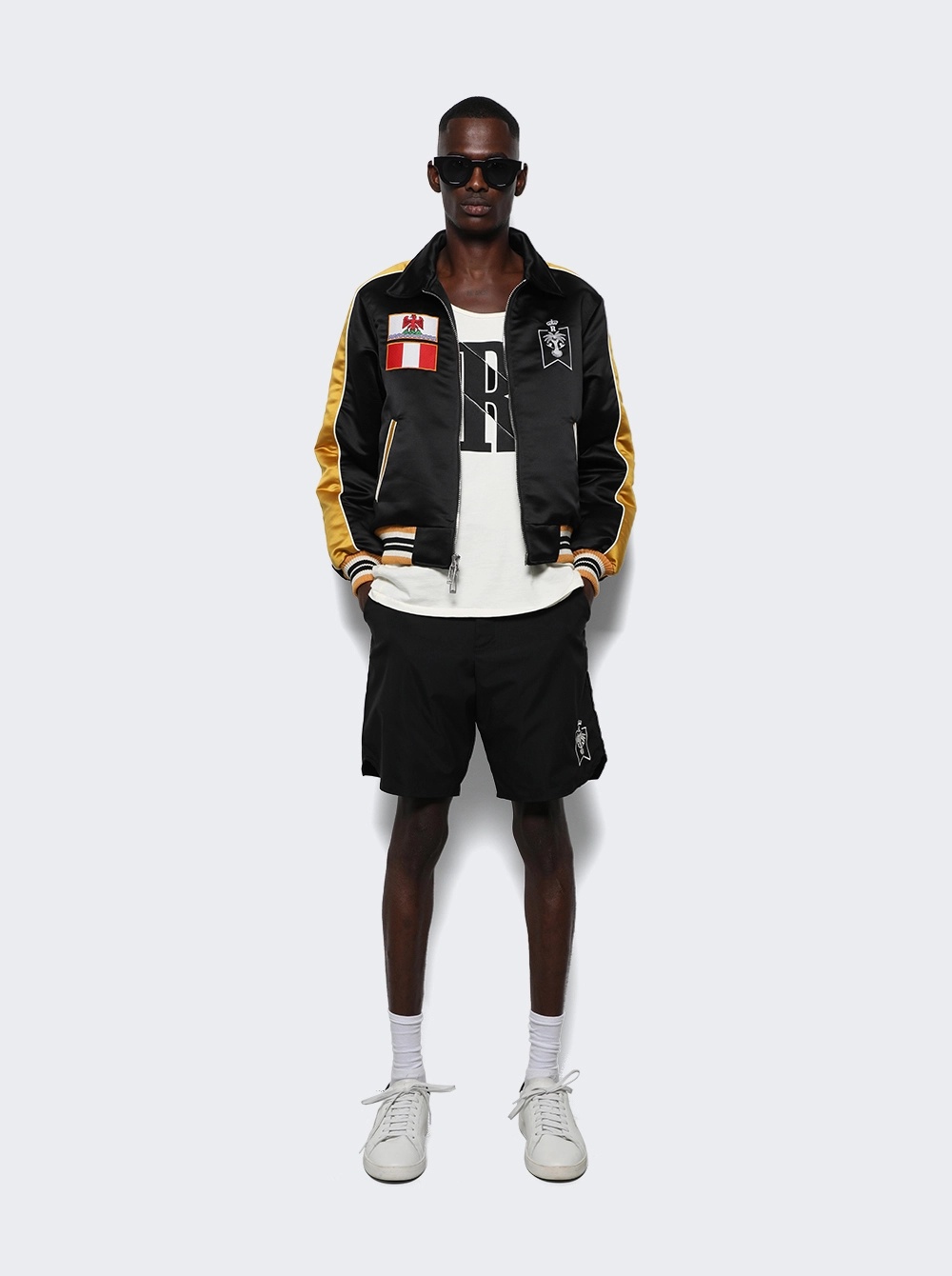 Rhude Le Soleil Baseball Jacket In Black