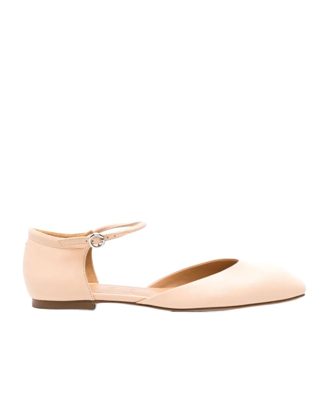 Shop Aeyde Uma Leather Ballerina Shoes In Nude