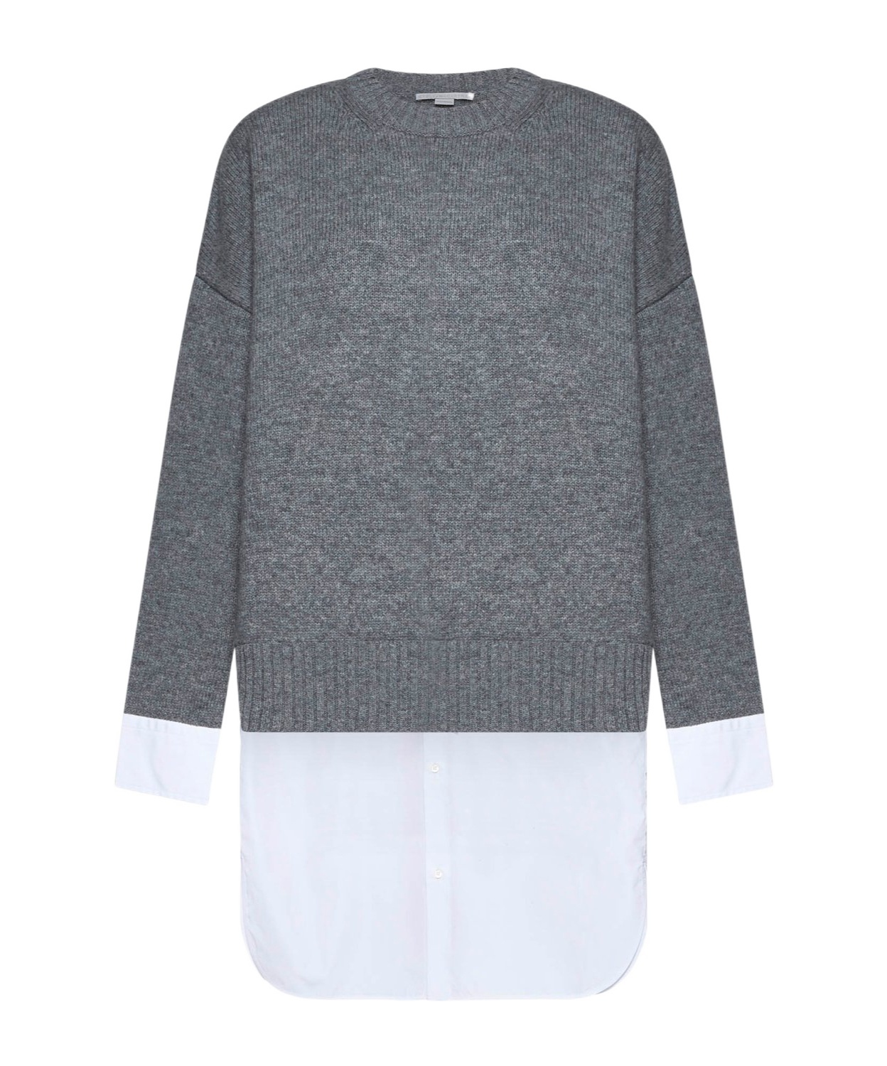 Stella Mccartney Merino And Poplin Sweater In Gray