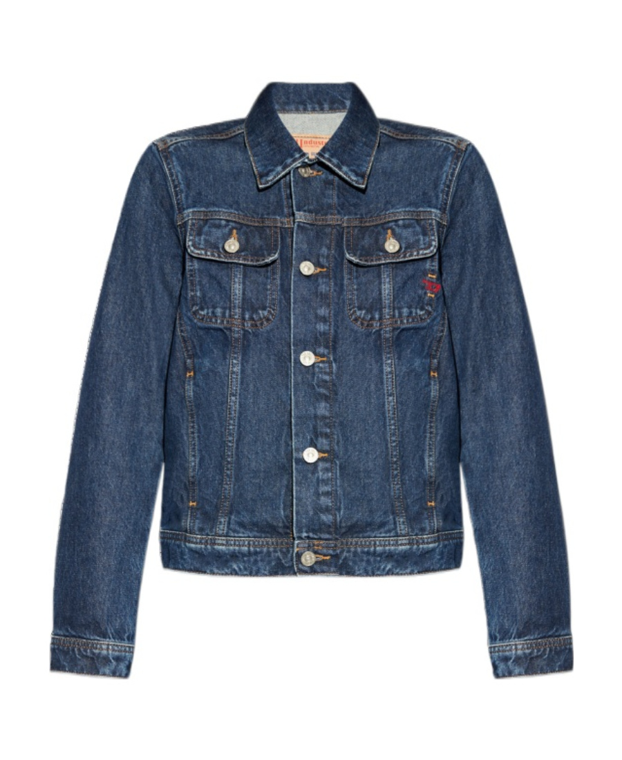 Diesel Zip Up Denim Jacket In Blue