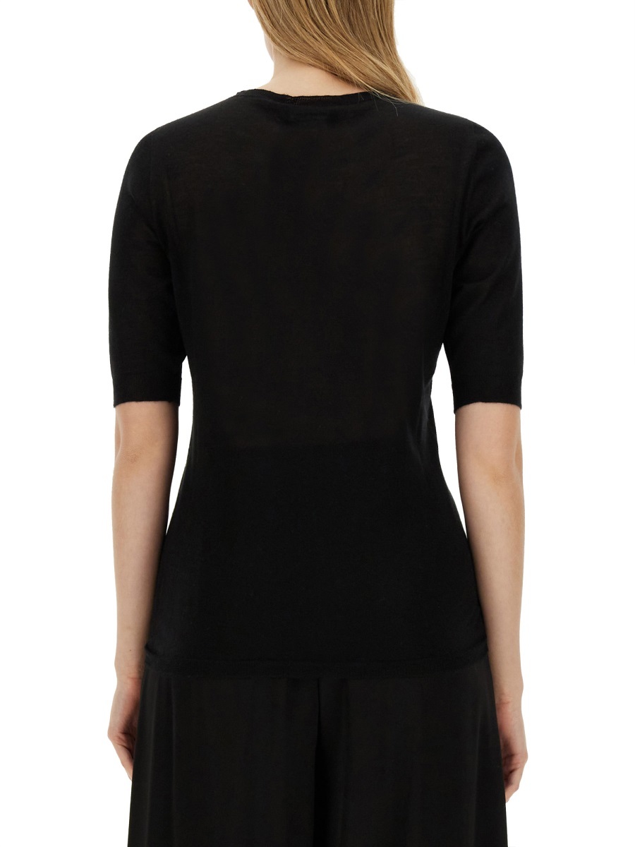Shop Fabiana Filippi Short-sleeved Crewneck Jumper In Black