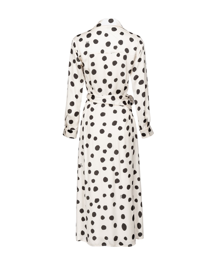 Pinko Polka Dot-print Midi Shirt Dress In White