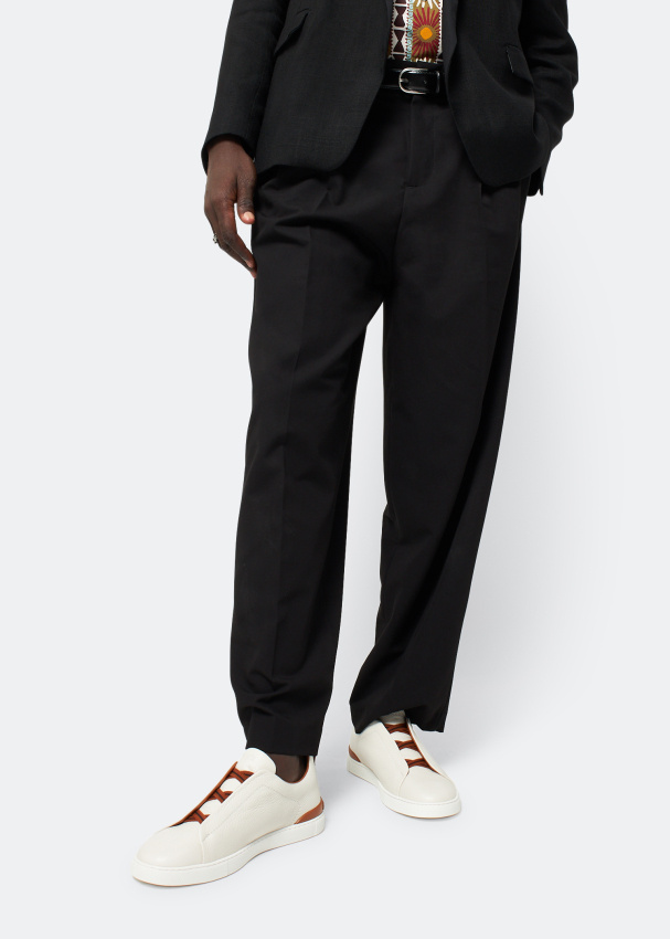 Zegna Z  Triple Stitch Sneakers In White