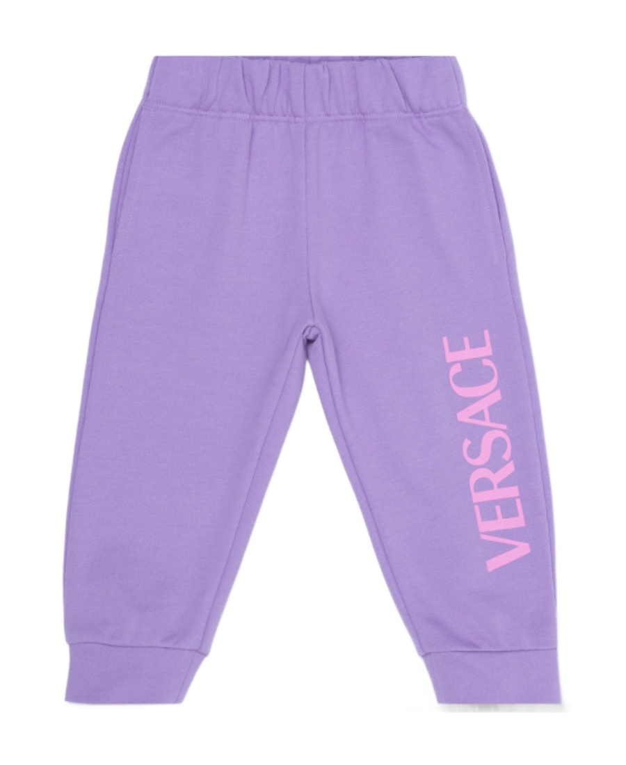 VERSACE VERSACE KIDS LOGO PRINTED STRAIGHT LEG PANTS