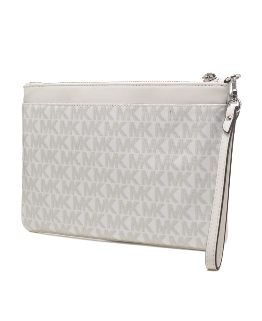 Michael Kors Jet Set Charm Logo-plaque Wristlet In White