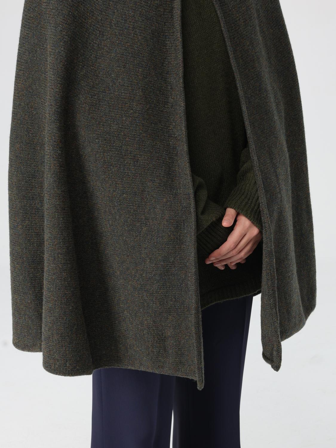 Fabiana Filippi Stand-up Collar Knitted Cape In Animal Print