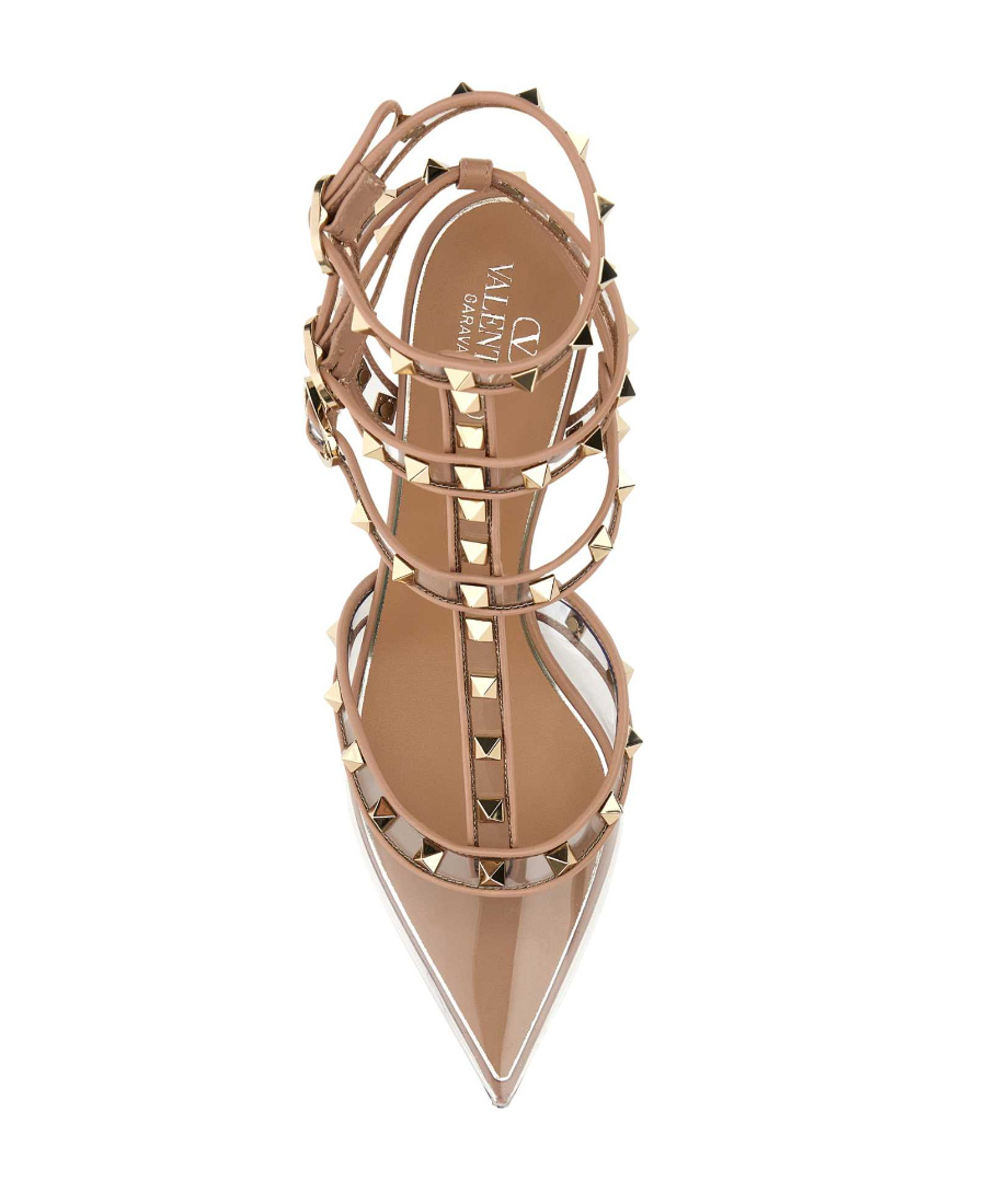 Valentino Rockstud 75mm Transparent-toe Pumps In Multicolor