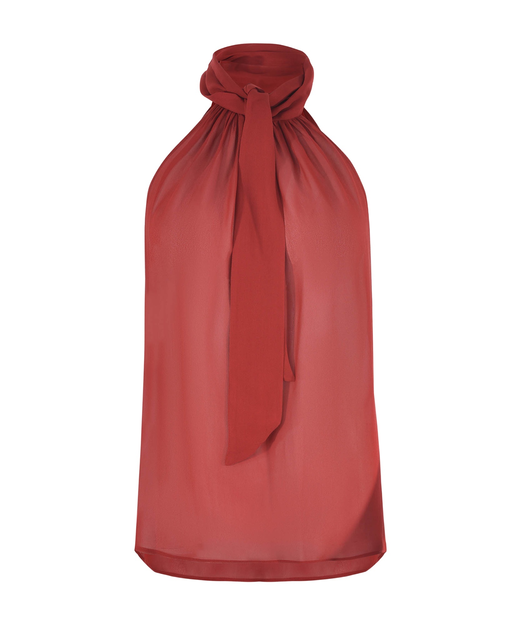 PHILOSOPHY DI LORENZO SERAFINI PHILOSOPHY DI LORENZO SERAFINI HALTERNECK SEMI-SHEER CREPE TOP