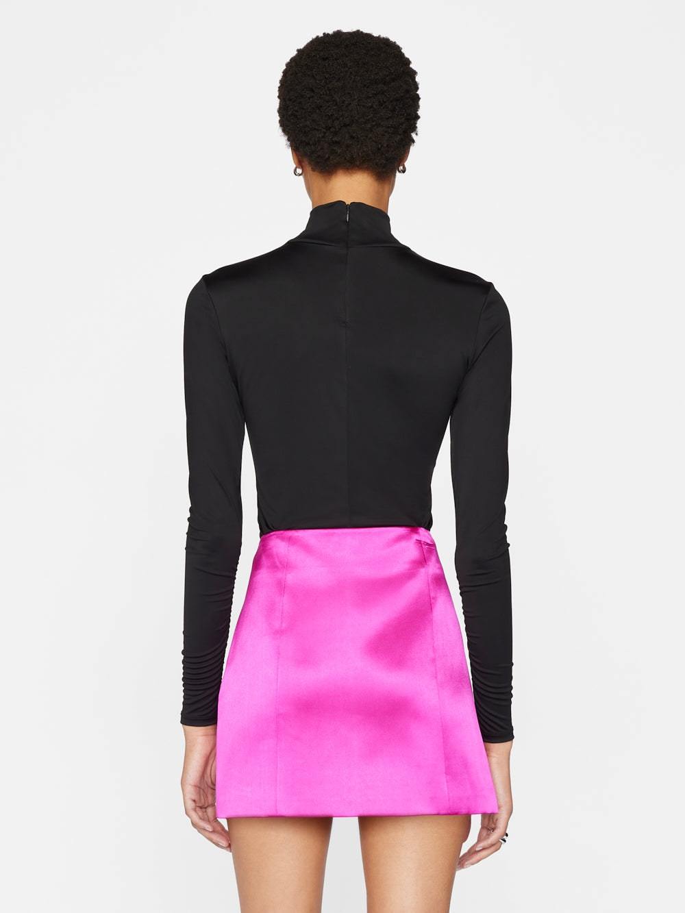 Frame High-neck Long-sleeved Sweater In Black