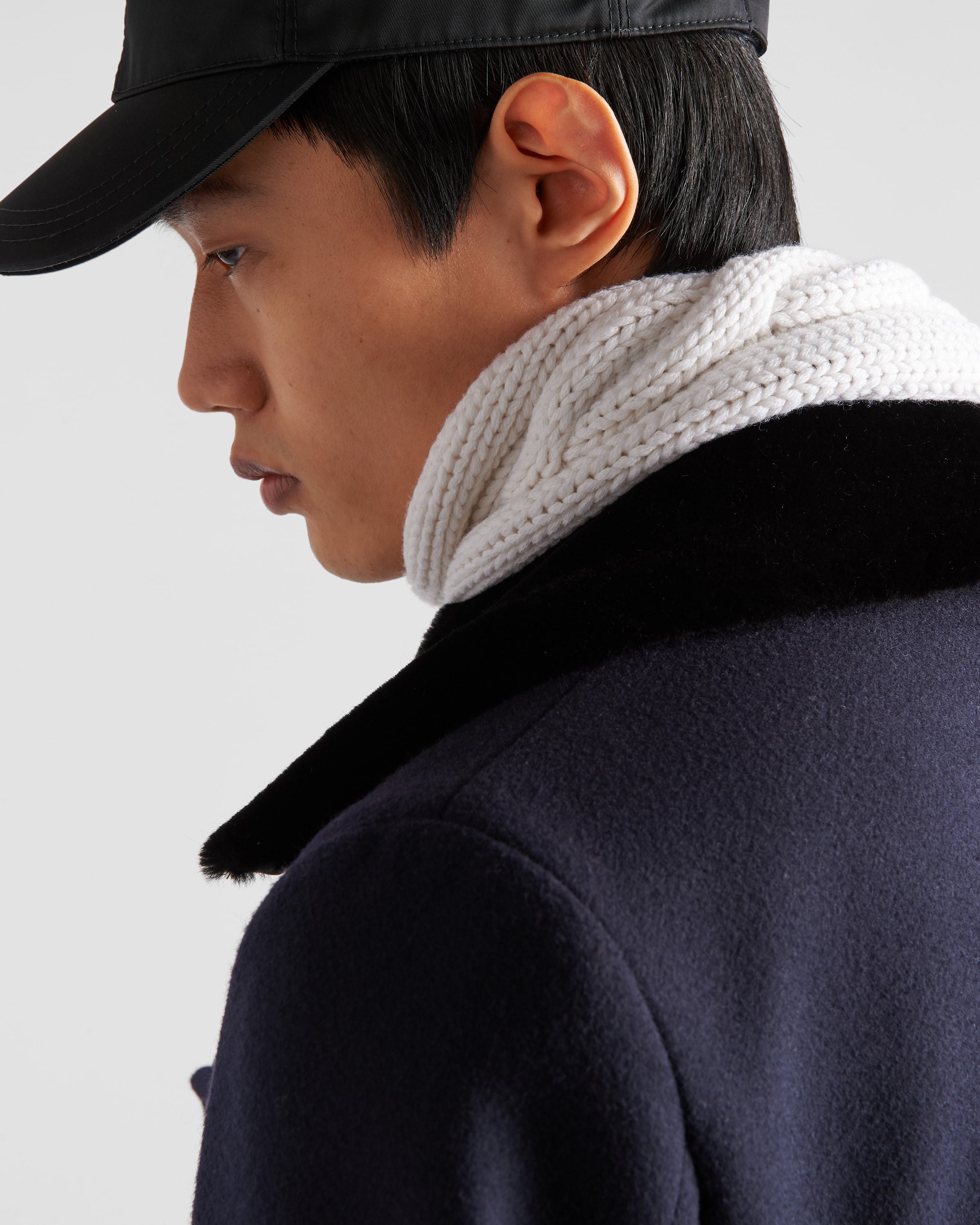 Prada Double-breasted Wool Peacoat In Blue