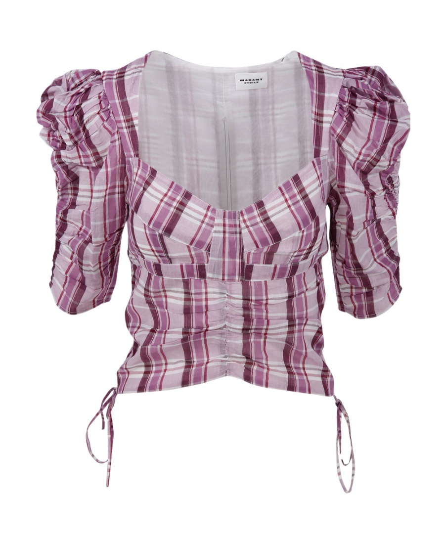 Shop Isabel Marant Étoile Checked Printed Top In Multicolor