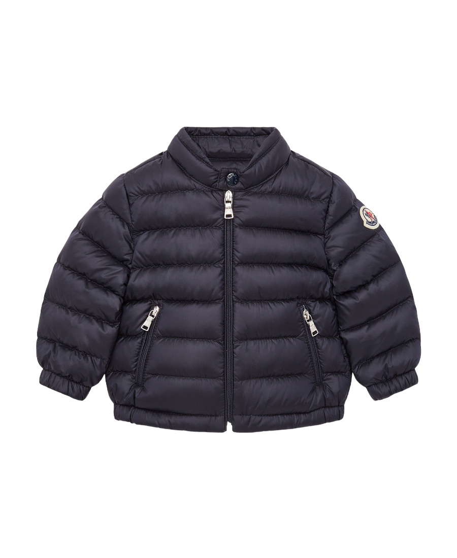 Moncler Acorus Logo Affixed Down Jacket In Blue