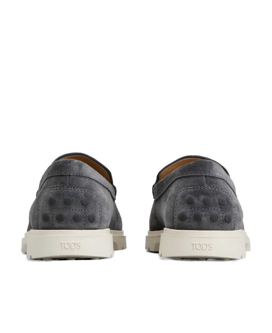 Tod's Logo-debossed Suede Loafers In Black