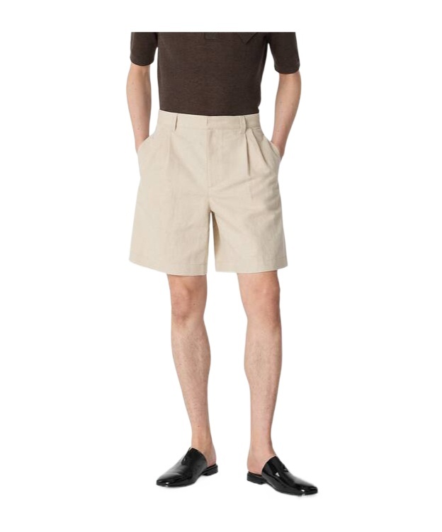 Bottega Veneta Shorts Aus Baumwolltwill Und Leinen In Neutral