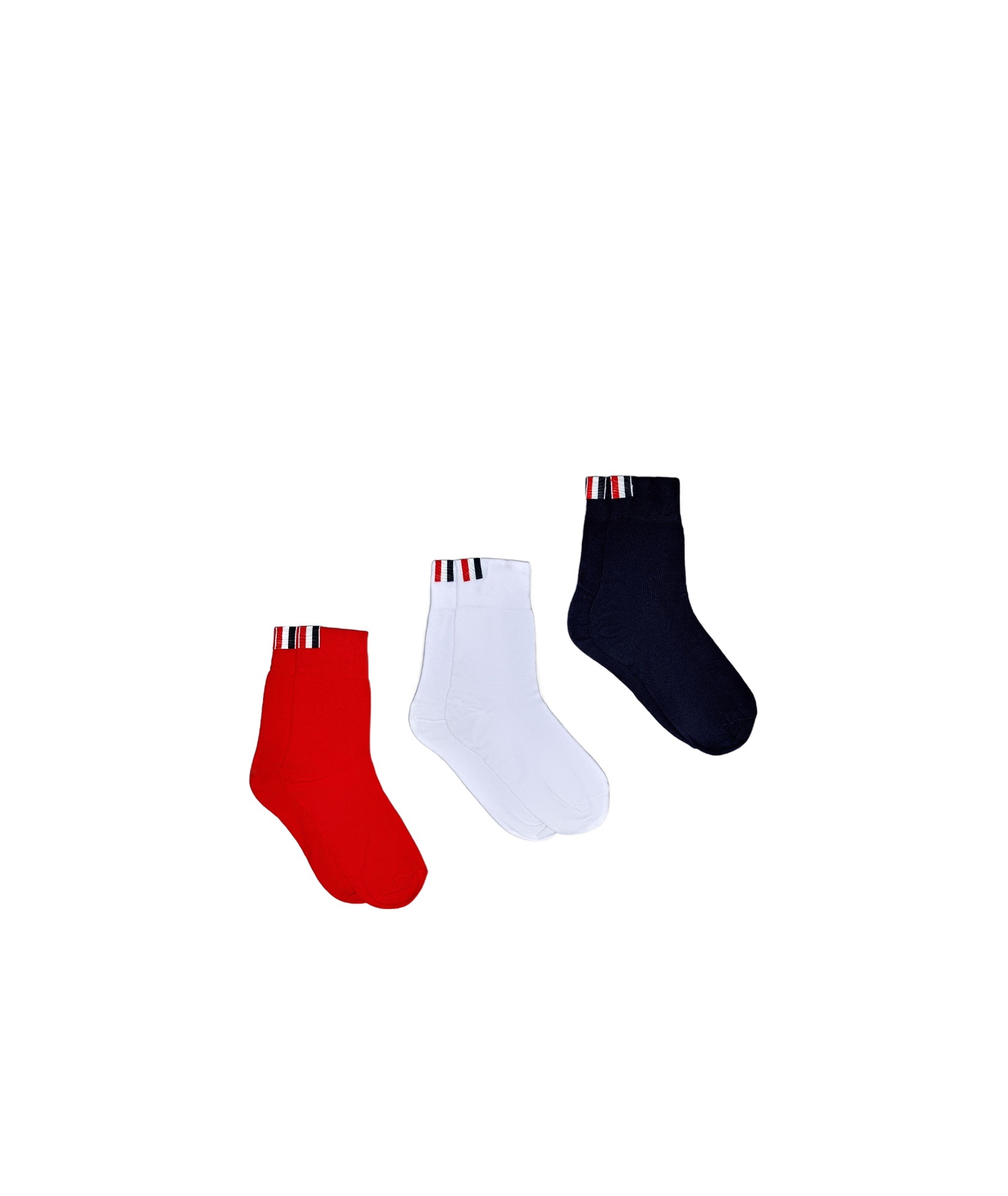 Thom Browne 3 Pairs Of Ankle Socks In White