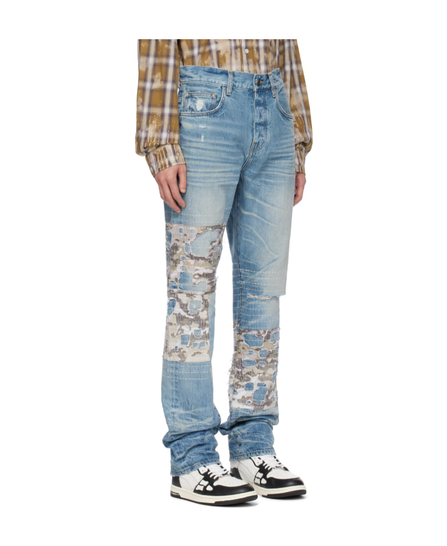 Amiri Indigo Camo Boro Jeans In Blue