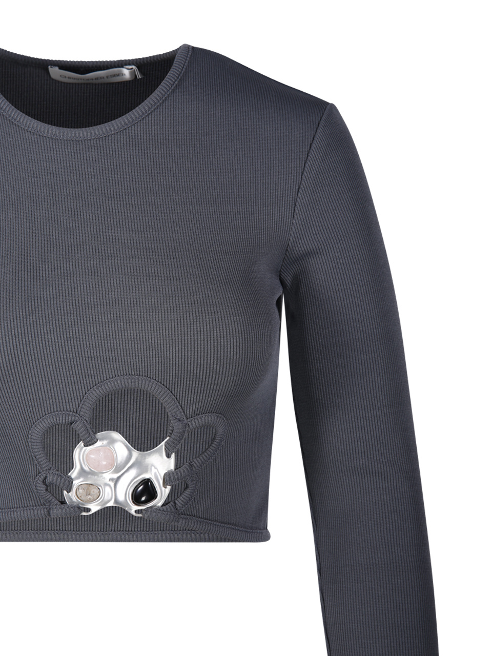Christopher Esber Crop Top Trio Stone In Black