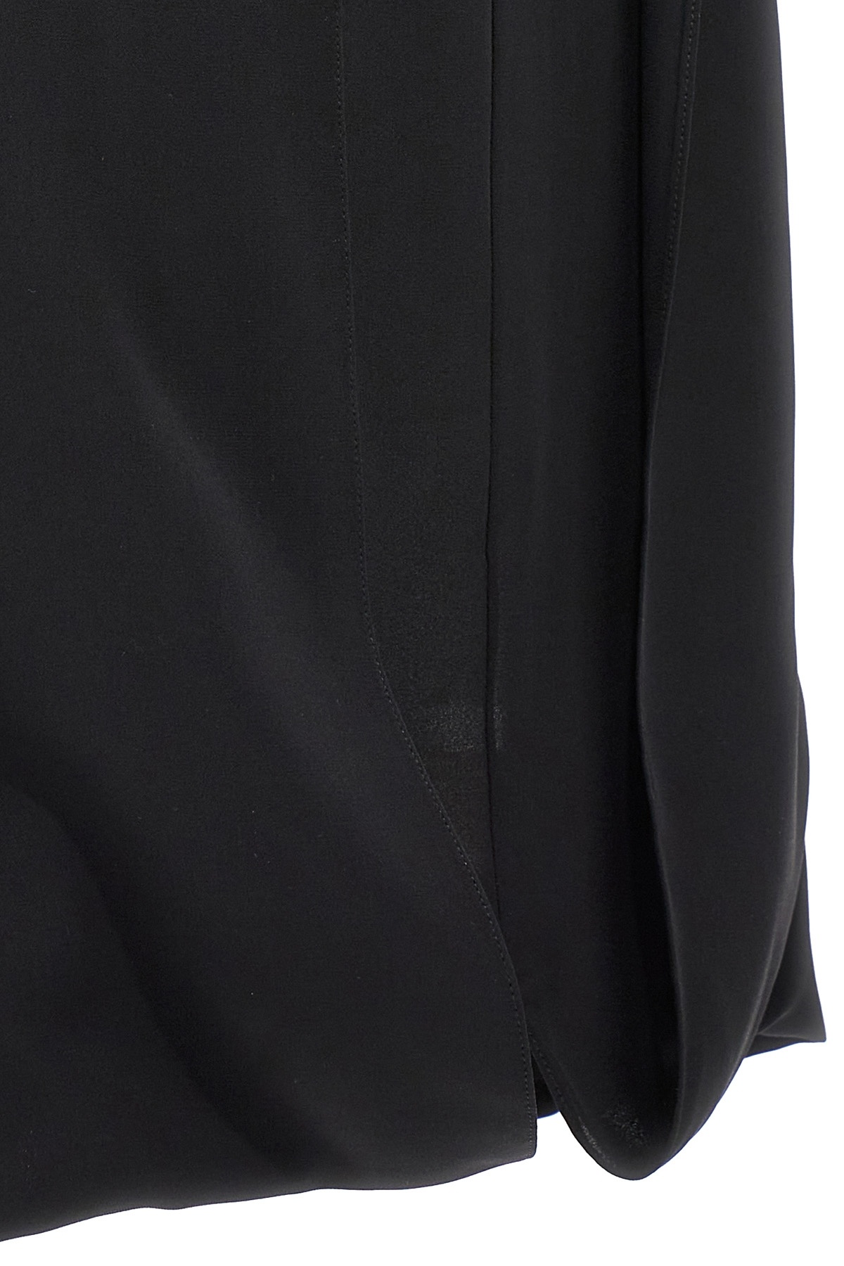 The Row Draped Silk Mini Dress In Black