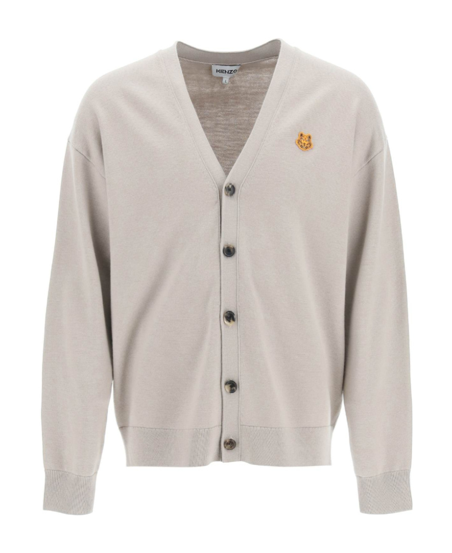 Kenzo Logo-patch Button-up Cardigan In White