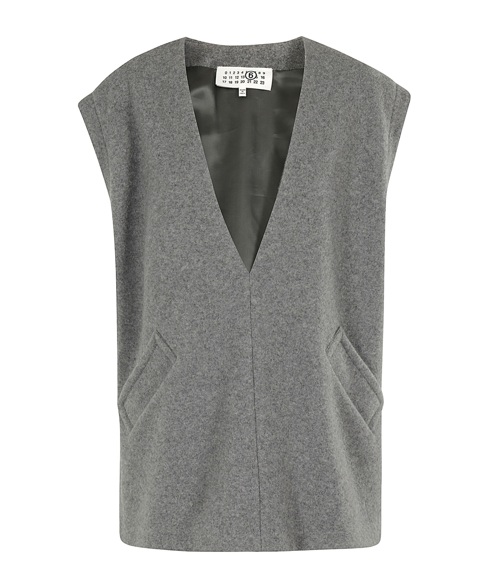 Mm6 Maison Margiela Mm6 By Maison Margiela Oversized Wool Blend Vest In Gray