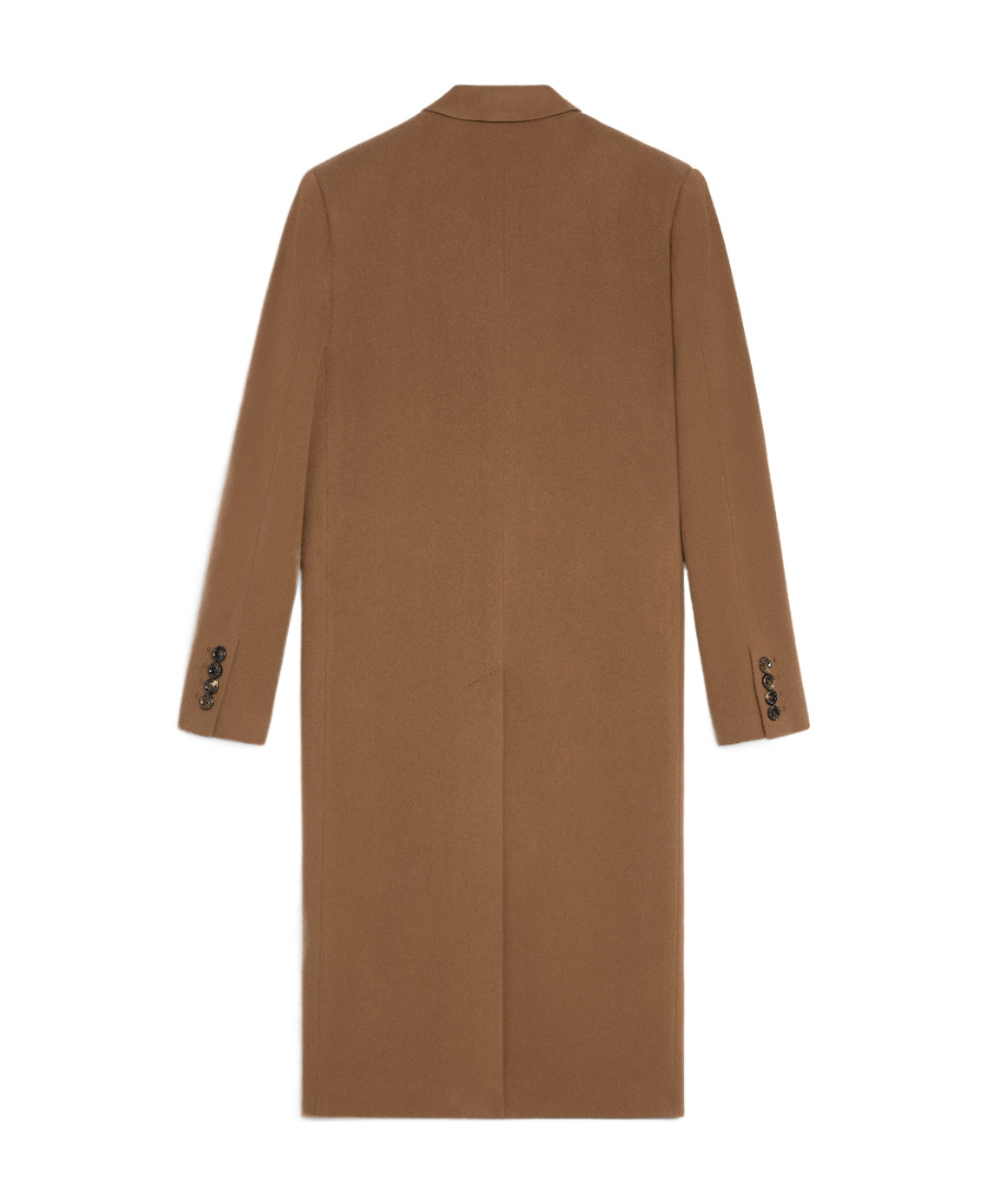 Celine Escobar Wool Coat With Missing Corner Collar In Brown