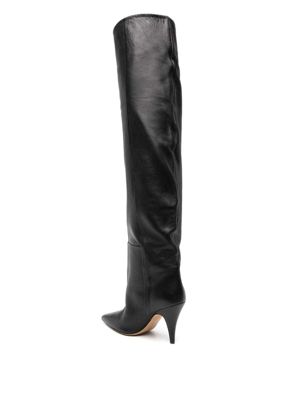 Khaite River Knee High Boot 90 In Black
