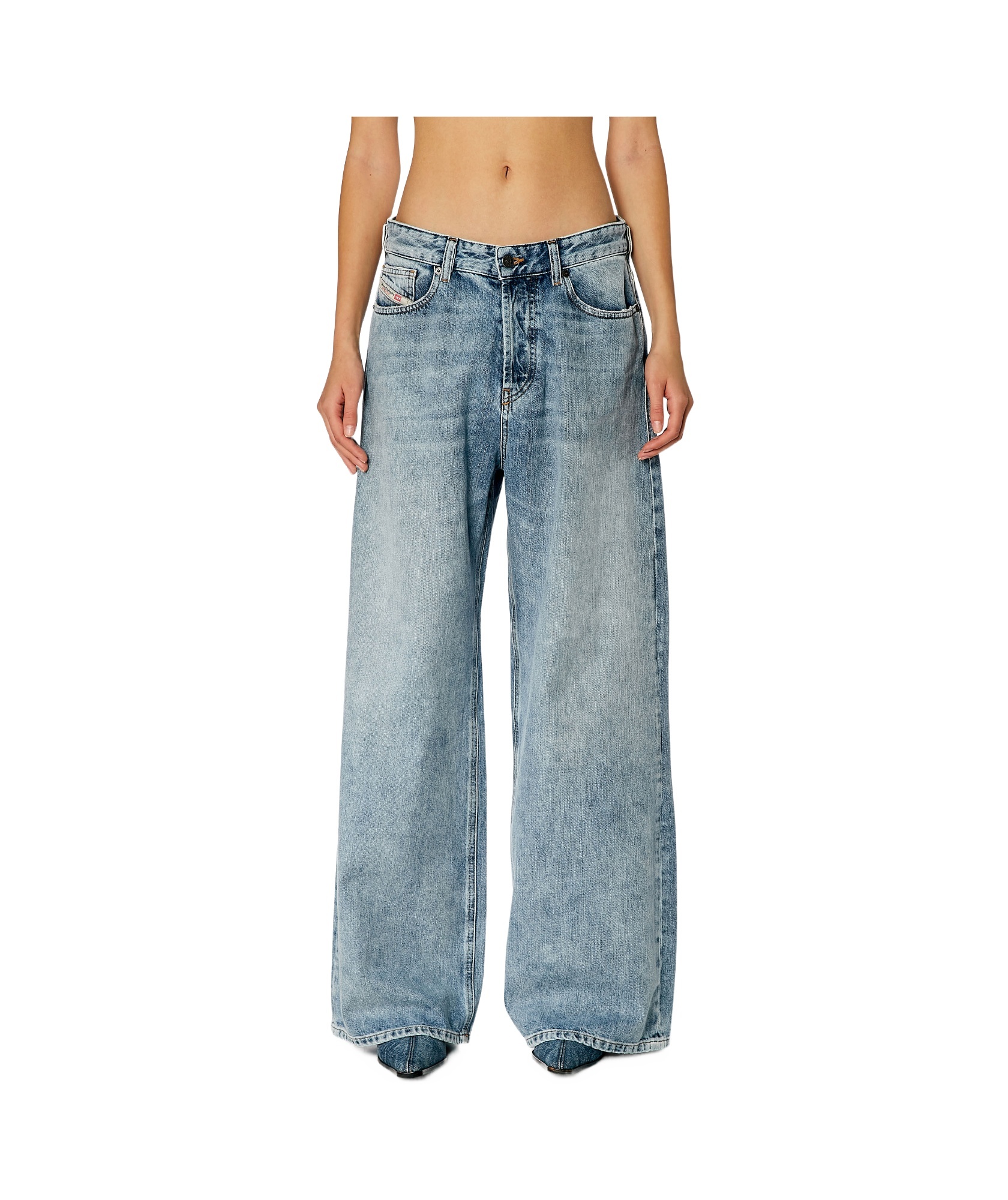 Diesel 1978 D-akemi-fsh Denim Trousers In Gray